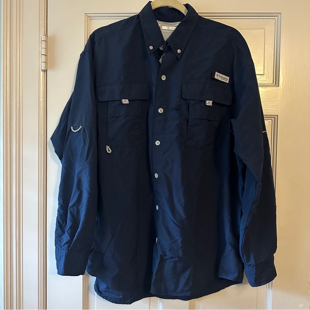 Columbia Men’s PFG Bahama™ II Long Sleeve Shirt, Collegiate Navy, Size M